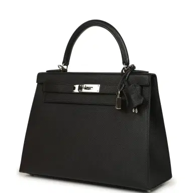 HERMÈS Pre-owned Hermes Kelly Sellier 28 Black Epsom Palladium Hardware | Thumbnail 5 HERMÈS Pre-owned Hermes Kelly Sellier 28 Black Epsom Palladium Hardware | Thumbnail 5