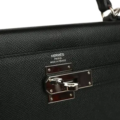 HERMÈS Pre-owned Hermes Kelly Sellier 28 Black Epsom Palladium Hardware | Thumbnail 7 HERMÈS Pre-owned Hermes Kelly Sellier 28 Black Epsom Palladium Hardware | Thumbnail 7