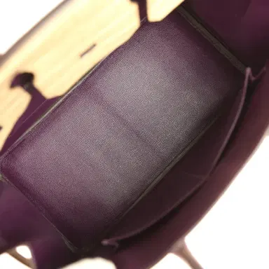 HERMÈS Pre-owned Hermes Special Order (HSS) Birkin 30 Poussiere, Amethyst Matte Alligator Palladium Hardware | Thumbnail 8 HERMÈS Pre-owned Hermes Special Order (HSS) Birkin 30 Poussiere, Amethyst Matte Alligator Palladium Hardware | Thumbnail 8
