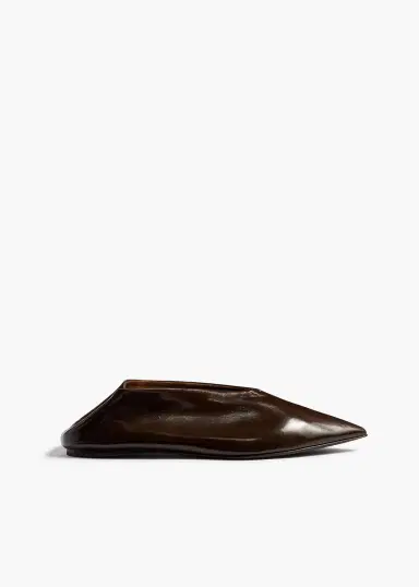 Khaite Miriam Ballerina In Cacao Glazed Leather | Thumbnail 2 Khaite Miriam Ballerina In Cacao Glazed Leather | Thumbnail 2