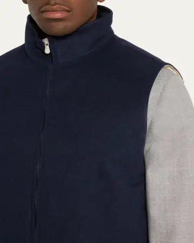 Brunello Cucinelli Men's Wool Padded Full-Zip Vest | Thumbnail 5 Brunello Cucinelli Men's Wool Padded Full-Zip Vest | Thumbnail 5