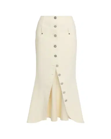 Wiederhoeft Button-Front Denim Maxi Tulip Skirt | Thumbnail 1 Wiederhoeft Button-Front Denim Maxi Tulip Skirt | Thumbnail 1
