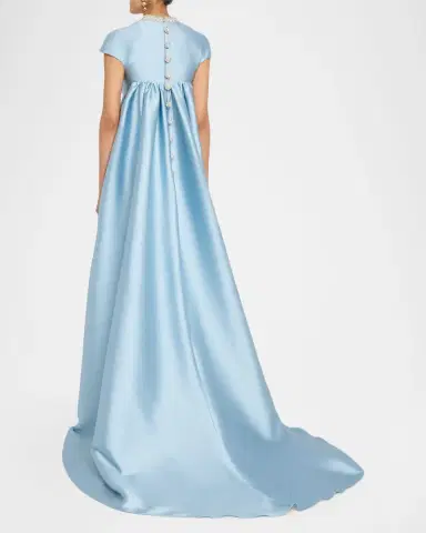 Atelier Prabal Gurung Naomi Crystal Button-Back Gown with Train | Thumbnail 3 Atelier Prabal Gurung Naomi Crystal Button-Back Gown with Train | Thumbnail 3