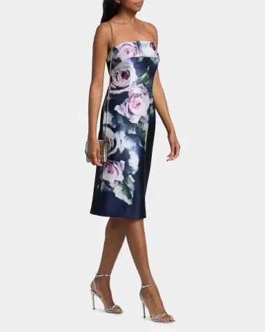 Rickie Freeman for Teri Jon Sleeveless Floral-Print Mikado Dress | Thumbnail 2 Rickie Freeman for Teri Jon Sleeveless Floral-Print Mikado Dress | Thumbnail 2