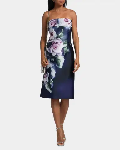Rickie Freeman for Teri Jon Sleeveless Floral-Print Mikado Dress | Thumbnail 4 Rickie Freeman for Teri Jon Sleeveless Floral-Print Mikado Dress | Thumbnail 4