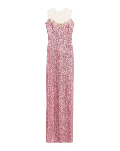 Naeem Khan Illusion Yoke Sequined Floral Applique Sleeveless Gown | Thumbnail 1 Naeem Khan Illusion Yoke Sequined Floral Applique Sleeveless Gown | Thumbnail 1