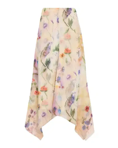 PRABAL GURUNG Floral-Print Handkerchief Hem Skirt | Thumbnail 1 PRABAL GURUNG Floral-Print Handkerchief Hem Skirt | Thumbnail 1