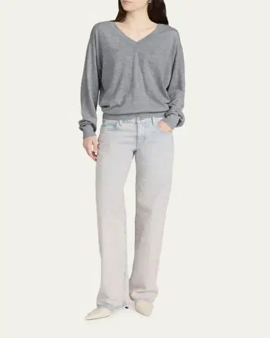 Frame The Cashmere V-Neck Sweater | Thumbnail 2 Frame The Cashmere V-Neck Sweater | Thumbnail 2