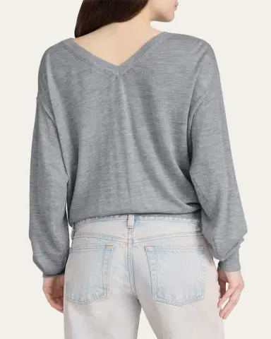 Frame The Cashmere V-Neck Sweater | Thumbnail 3 Frame The Cashmere V-Neck Sweater | Thumbnail 3