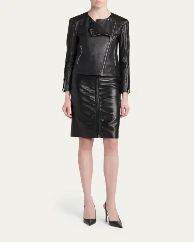 Tom Ford Collarless Leather Moto Jacket | Thumbnail 2 Tom Ford Collarless Leather Moto Jacket | Thumbnail 2