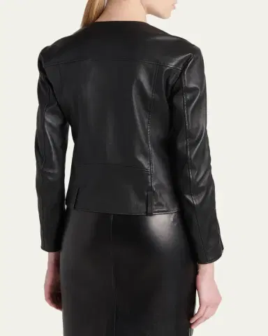 Tom Ford Collarless Leather Moto Jacket | Thumbnail 3 Tom Ford Collarless Leather Moto Jacket | Thumbnail 3