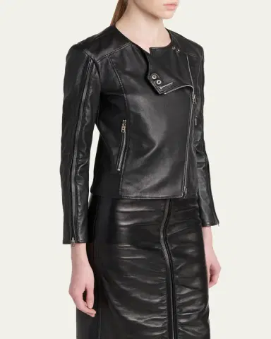 Tom Ford Collarless Leather Moto Jacket | Thumbnail 4 Tom Ford Collarless Leather Moto Jacket | Thumbnail 4