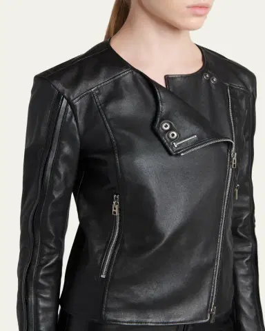 Tom Ford Collarless Leather Moto Jacket | Thumbnail 5 Tom Ford Collarless Leather Moto Jacket | Thumbnail 5