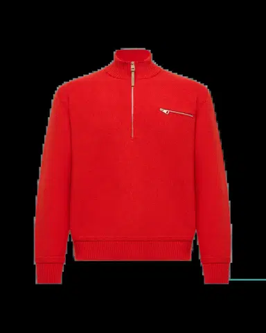 Moncler Men's Wool/Cashmere Knit Half-Zip Sweater | Thumbnail 2 Moncler Men's Wool/Cashmere Knit Half-Zip Sweater | Thumbnail 2
