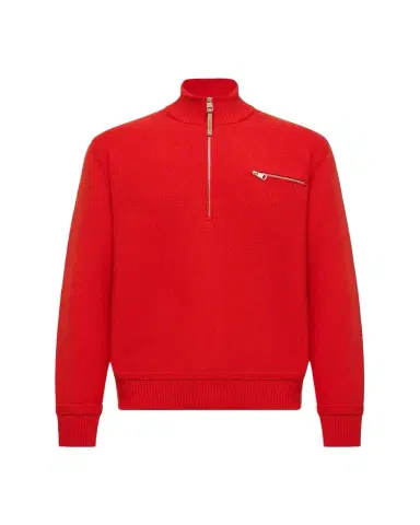 Moncler Men's Wool/Cashmere Knit Half-Zip Sweater | Thumbnail 1 Moncler Men's Wool/Cashmere Knit Half-Zip Sweater | Thumbnail 1