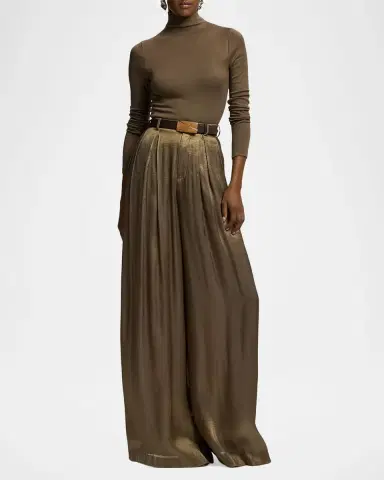 Ralph Lauren Collection Catia Rib-Knit Stretch Silk Mockneck Top | Thumbnail 2 Ralph Lauren Collection Catia Rib-Knit Stretch Silk Mockneck Top | Thumbnail 2