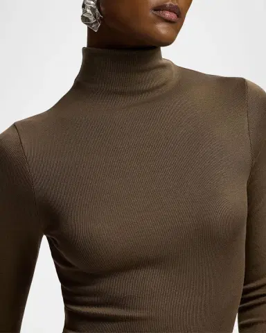 Ralph Lauren Collection Catia Rib-Knit Stretch Silk Mockneck Top | Thumbnail 5 Ralph Lauren Collection Catia Rib-Knit Stretch Silk Mockneck Top | Thumbnail 5