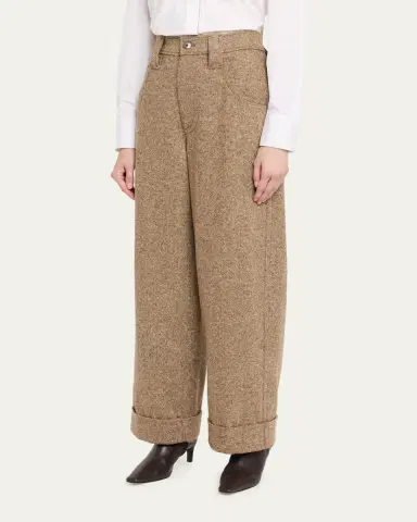 Brunello Cucinelli Donegal Wool Relaxed Trousers | Thumbnail 4 Brunello Cucinelli Donegal Wool Relaxed Trousers | Thumbnail 4