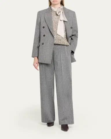 Brunello Cucinelli Sparkling Wool Herringbone Trousers | Thumbnail 2 Brunello Cucinelli Sparkling Wool Herringbone Trousers | Thumbnail 2