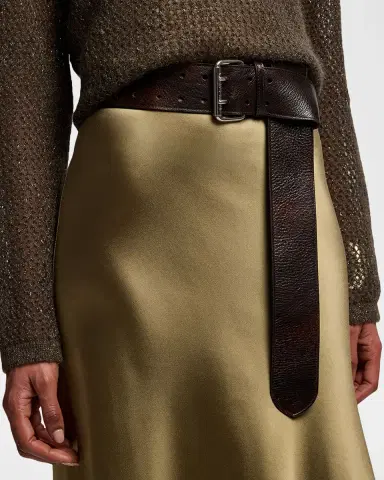 Ralph Lauren Collection Distressed Double-Prong Long Belt | Thumbnail 2 Ralph Lauren Collection Distressed Double-Prong Long Belt | Thumbnail 2
