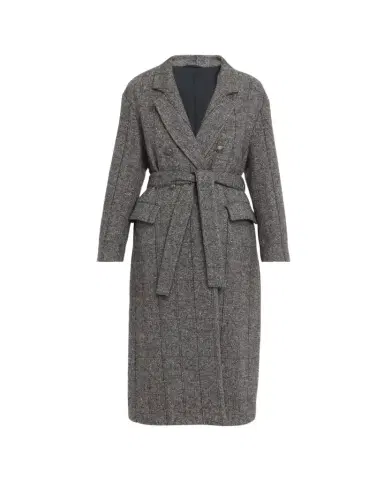 Brunello Cucinelli Macrocheck Alpaca Long Coat | Thumbnail 1 Brunello Cucinelli Macrocheck Alpaca Long Coat | Thumbnail 1