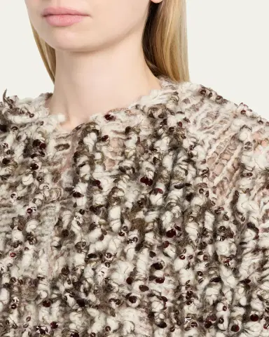 Brunello Cucinelli Embellished Curly Mohair Cape | Thumbnail 5 Brunello Cucinelli Embellished Curly Mohair Cape | Thumbnail 5