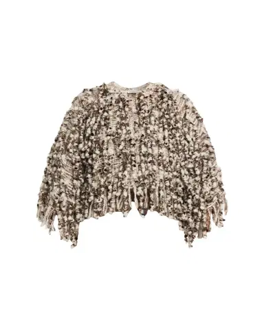 Brunello Cucinelli Embellished Curly Mohair Cape | Thumbnail 1 Brunello Cucinelli Embellished Curly Mohair Cape | Thumbnail 1