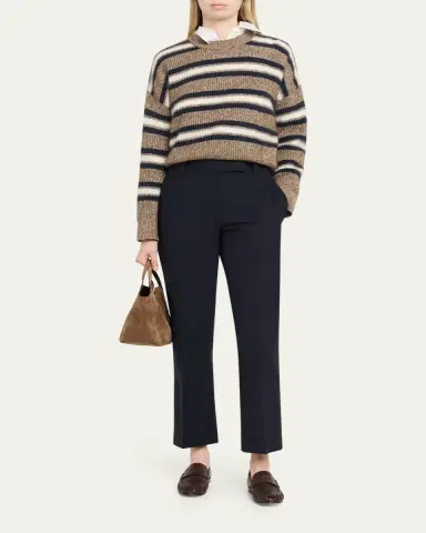 Brunello Cucinelli Tropical Luxury Wool Ankle-Length Trousers | Thumbnail 2 Brunello Cucinelli Tropical Luxury Wool Ankle-Length Trousers | Thumbnail 2
