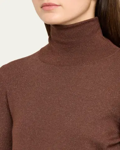 Brunello Cucinelli Shimmering Cashmere-Silk Knit Turtleneck Sweater | Thumbnail 5 Brunello Cucinelli Shimmering Cashmere-Silk Knit Turtleneck Sweater | Thumbnail 5