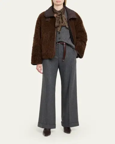 Brunello Cucinelli Curly Shearling Reversible Coat | Thumbnail 2 Brunello Cucinelli Curly Shearling Reversible Coat | Thumbnail 2