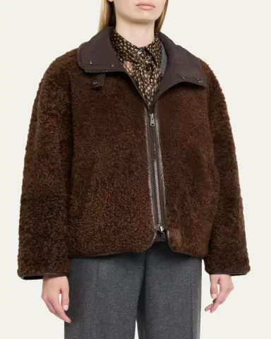 Brunello Cucinelli Curly Shearling Reversible Coat | Thumbnail 4 Brunello Cucinelli Curly Shearling Reversible Coat | Thumbnail 4