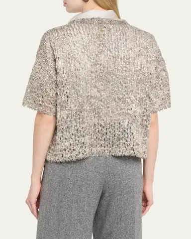 Brunello Cucinelli Couture Metallic Mohair Top | Thumbnail 3 Brunello Cucinelli Couture Metallic Mohair Top | Thumbnail 3