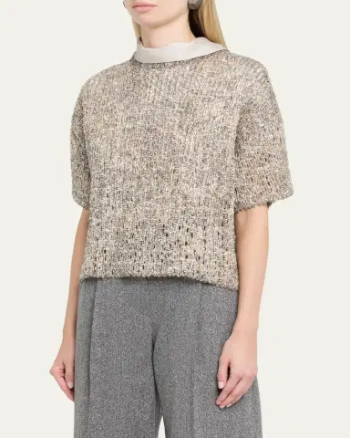 Brunello Cucinelli Couture Metallic Mohair Top | Thumbnail 4 Brunello Cucinelli Couture Metallic Mohair Top | Thumbnail 4
