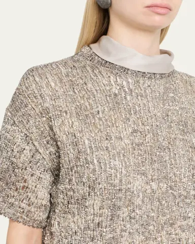 Brunello Cucinelli Couture Metallic Mohair Top | Thumbnail 5 Brunello Cucinelli Couture Metallic Mohair Top | Thumbnail 5