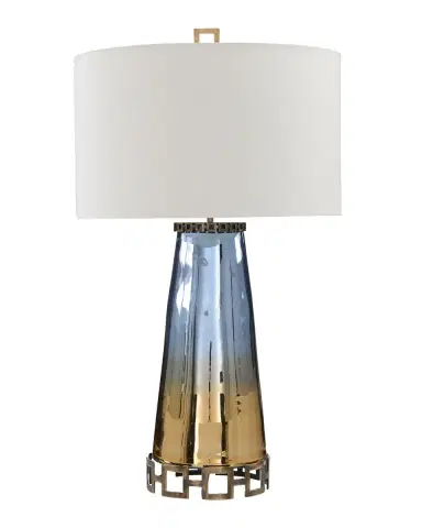 John-Richard Collection Sapphire Blue & Cognac Glass Table Lamp | Thumbnail 3 John-Richard Collection Sapphire Blue & Cognac Glass Table Lamp | Thumbnail 3
