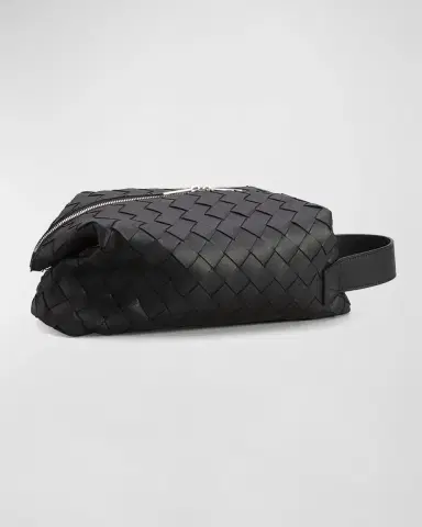Bottega Veneta Men's Intrecciato Leather Toiletry Bag | Thumbnail 2 Bottega Veneta Men's Intrecciato Leather Toiletry Bag | Thumbnail 2