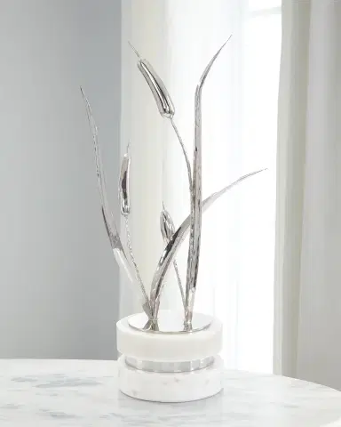 John-Richard Collection Cattails Sculpture on Marble, Large | Thumbnail 1 John-Richard Collection Cattails Sculpture on Marble, Large | Thumbnail 1