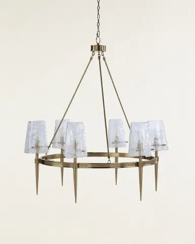 John-Richard Collection Coffee Bronze Torch 6-Light Chandelier, 39" Round | Thumbnail 2 John-Richard Collection Coffee Bronze Torch 6-Light Chandelier, 39" Round | Thumbnail 2