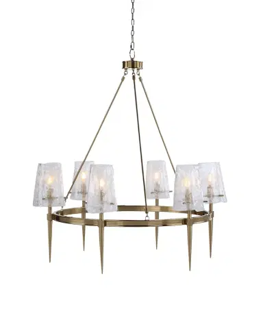 John-Richard Collection Coffee Bronze Torch 6-Light Chandelier, 39" Round | Thumbnail 1 John-Richard Collection Coffee Bronze Torch 6-Light Chandelier, 39" Round | Thumbnail 1