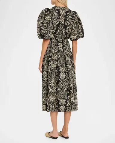 Ulla Johnson Tasneem Pleated Deep-V Satin Gown | Thumbnail 3 Ulla Johnson Tasneem Pleated Deep-V Satin Gown | Thumbnail 3