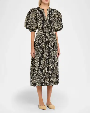 Ulla Johnson Tasneem Pleated Deep-V Satin Gown | Thumbnail 4 Ulla Johnson Tasneem Pleated Deep-V Satin Gown | Thumbnail 4