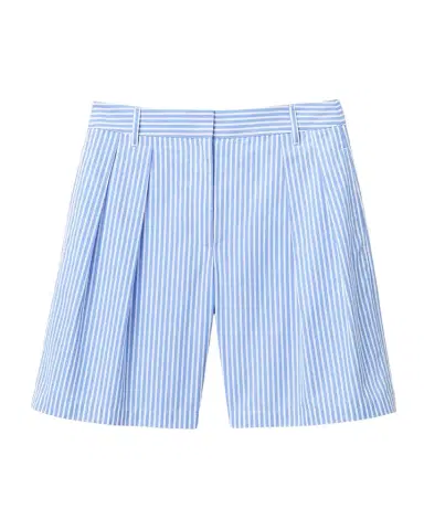 Lafayette 148 New York Park Pleated Striped Cotton Shorts | Thumbnail 1 Lafayette 148 New York Park Pleated Striped Cotton Shorts | Thumbnail 1