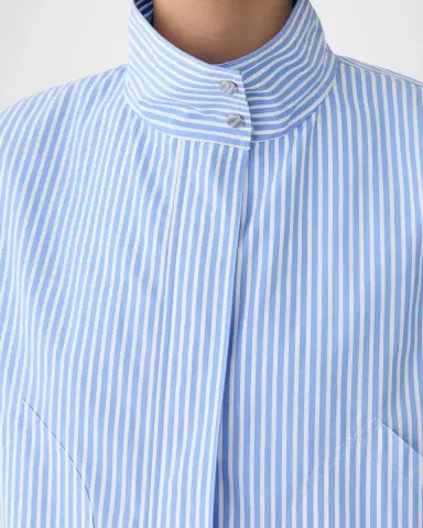 Lafayette 148 New York Zip-Front Striped Cotton Bomber Jacket | Thumbnail 4 Lafayette 148 New York Zip-Front Striped Cotton Bomber Jacket | Thumbnail 4