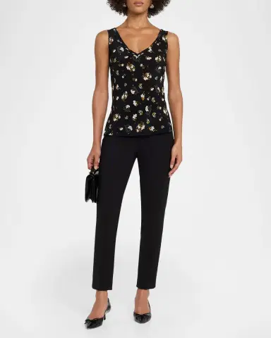 Adam Lippes Aura Floral-Print Silk Sleeveless Top | Thumbnail 2 Adam Lippes Aura Floral-Print Silk Sleeveless Top | Thumbnail 2