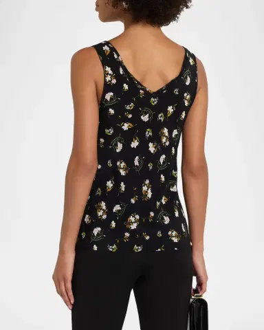 Adam Lippes Aura Floral-Print Silk Sleeveless Top | Thumbnail 3 Adam Lippes Aura Floral-Print Silk Sleeveless Top | Thumbnail 3