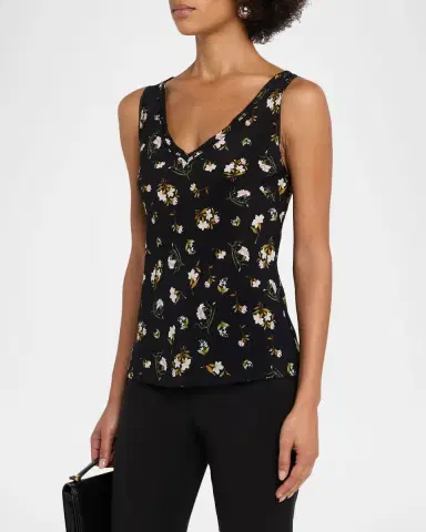 Adam Lippes Aura Floral-Print Silk Sleeveless Top | Thumbnail 4 Adam Lippes Aura Floral-Print Silk Sleeveless Top | Thumbnail 4