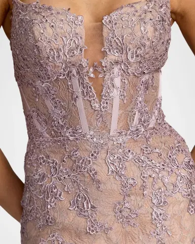 Mac Duggal Embroidered Lace Bustier Mermaid Gown | Thumbnail 5 Mac Duggal Embroidered Lace Bustier Mermaid Gown | Thumbnail 5