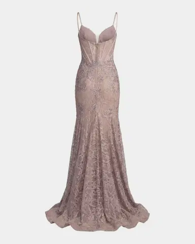 Mac Duggal Embroidered Lace Bustier Mermaid Gown | Thumbnail 6 Mac Duggal Embroidered Lace Bustier Mermaid Gown | Thumbnail 6