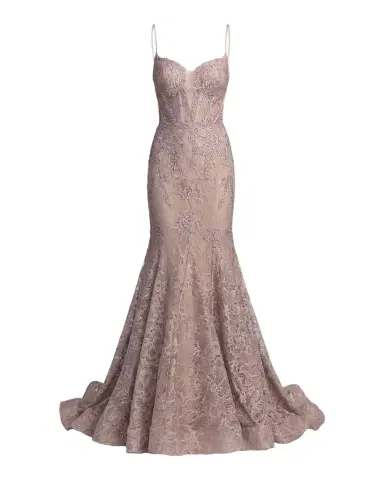 Mac Duggal Embroidered Lace Bustier Mermaid Gown | Thumbnail 1 Mac Duggal Embroidered Lace Bustier Mermaid Gown | Thumbnail 1