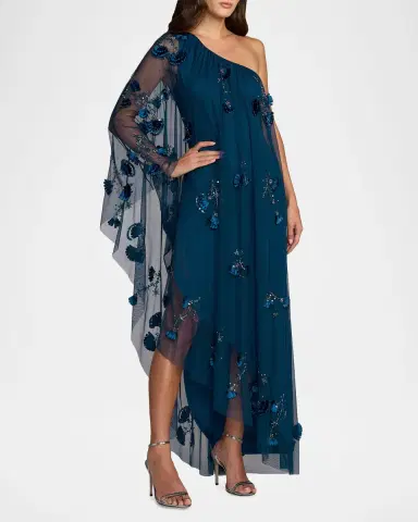 Mac Duggal Embellished Trapeze One-Shoulder Gown | Thumbnail 2 Mac Duggal Embellished Trapeze One-Shoulder Gown | Thumbnail 2